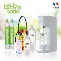 法國BubbleSoda 全自動氣泡水機-經典白小氣瓶超值組合 BS-909KTS2 BU-BS-909KTS2
